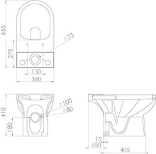 Load image into Gallery viewer, AUSTEN close coupled open back WC pan - 50077