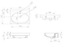 Load image into Gallery viewer, AUSTEN 62x45cm washbasin 1TH
